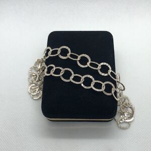 💛 Set 925 Silver Circle Necklace & Bracelet